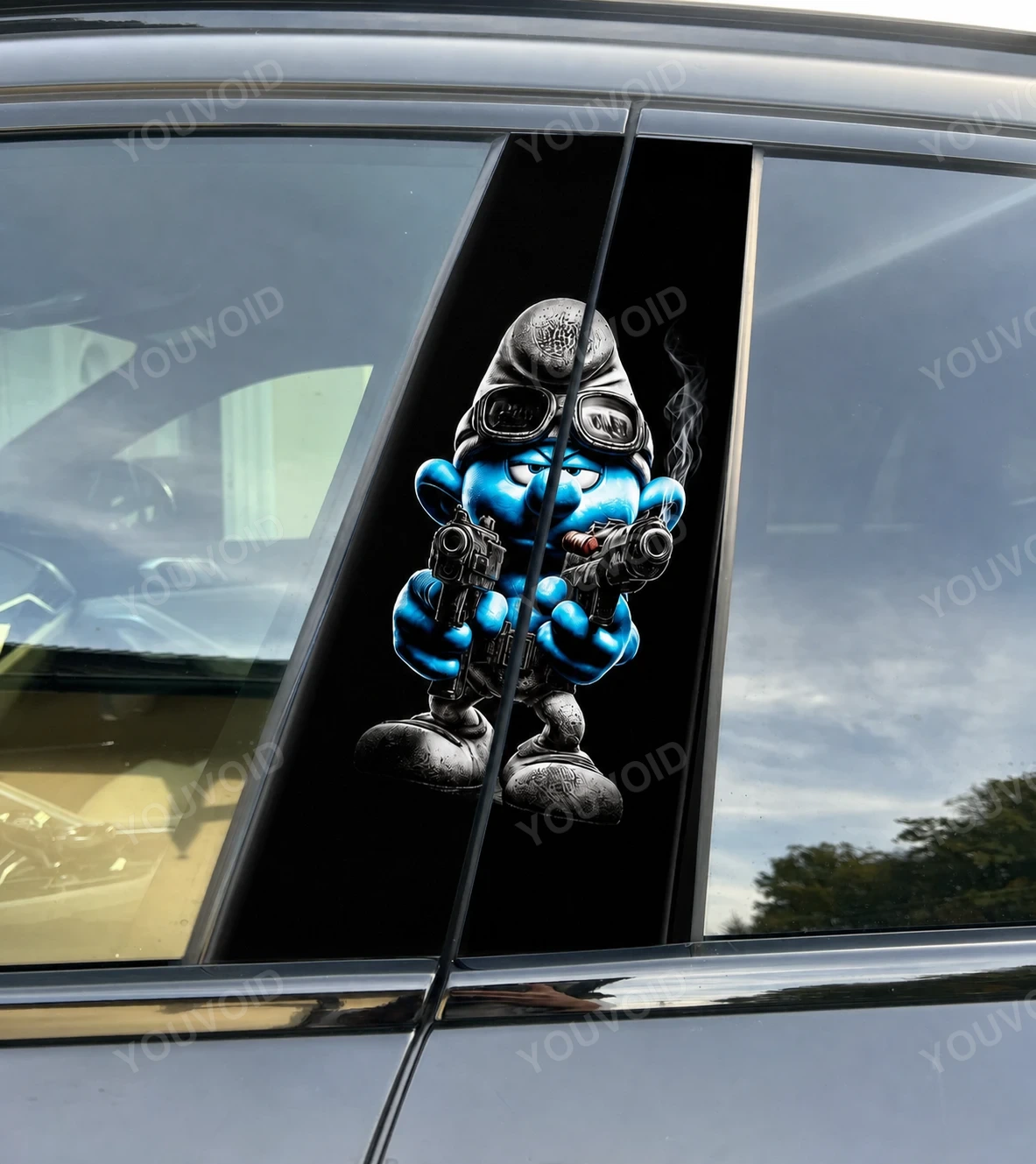 Smurf gangster 4 - Car pillar sticker