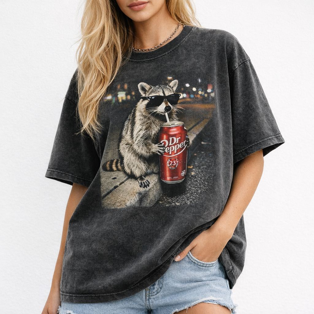 Vintage Dr Pepper Raccoon Graphic Tee