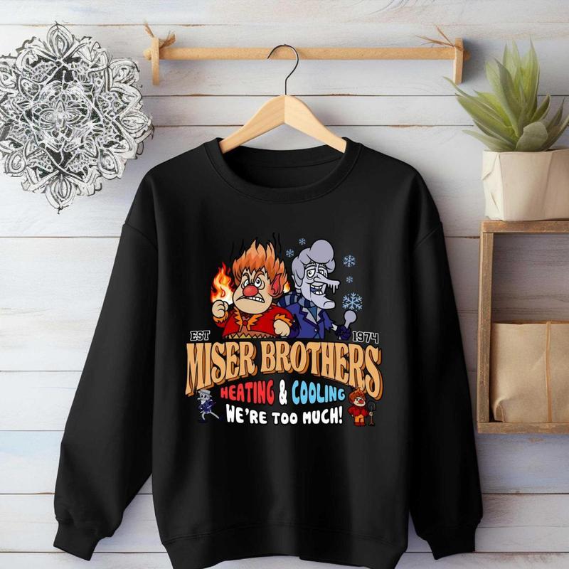 1974 Miser Brothers Christmas Graphic Sweatshirt & T-Shirt (The Year Without a Santa Claus)