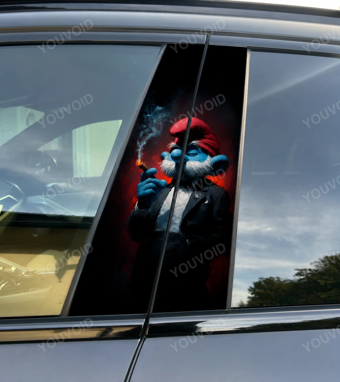 Papa Smurf Godfather - Car pillar sticker