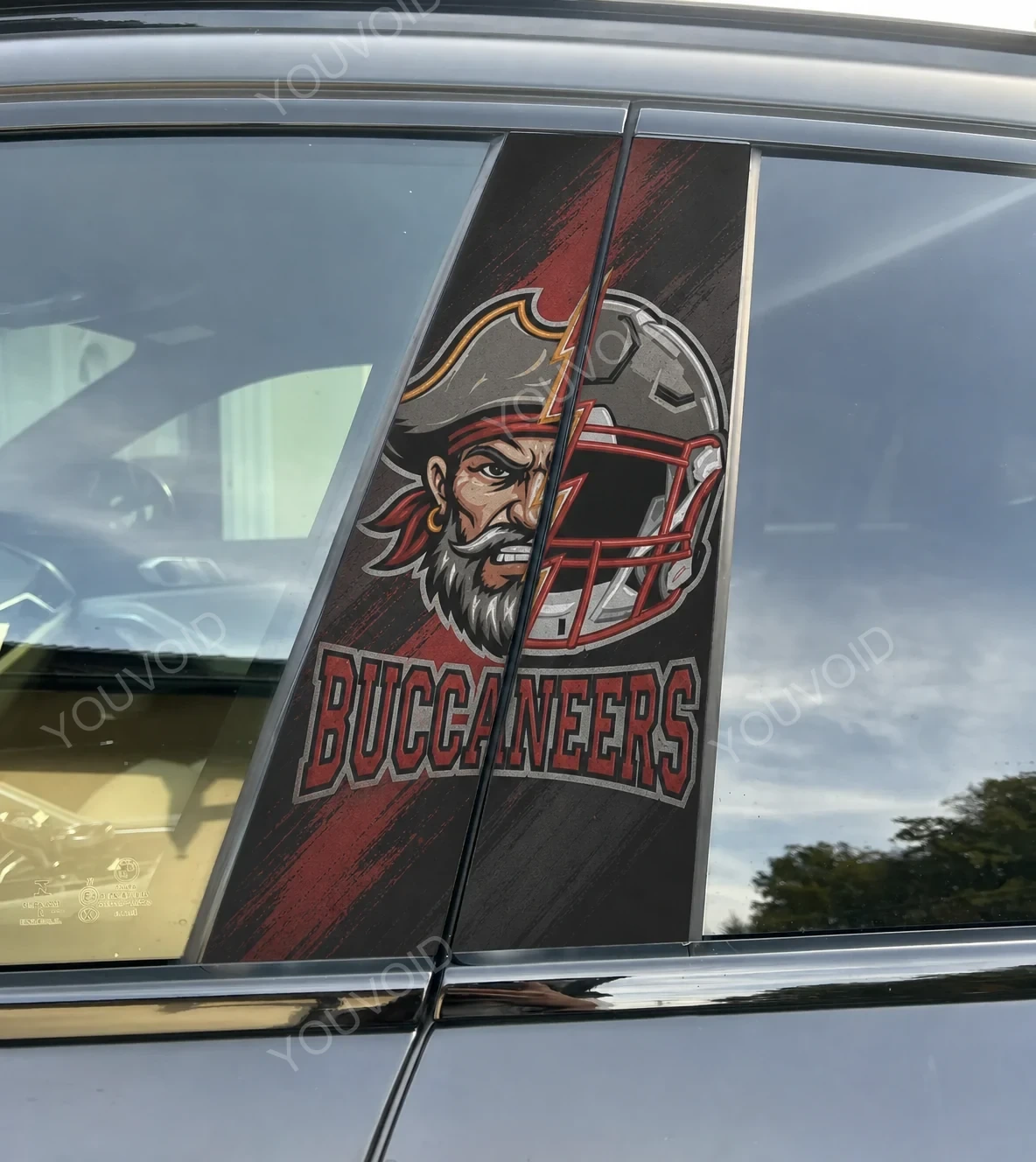 Tampa Bay Buccaneers Car Pillar Wrap - Universal Fit Style 2