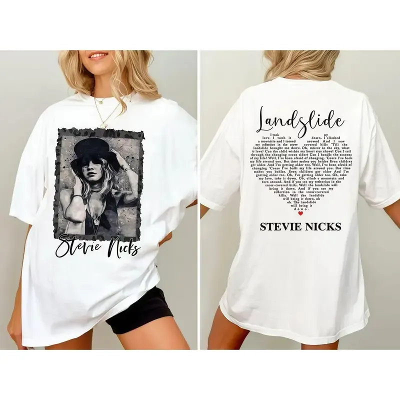Stevie Nicks "Landslide" Lyric Tee - Double Sided Vintage Rock Tribute Shirt