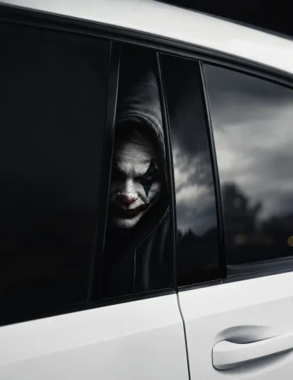 Joker in a sweatshirt - Car pillar sticker