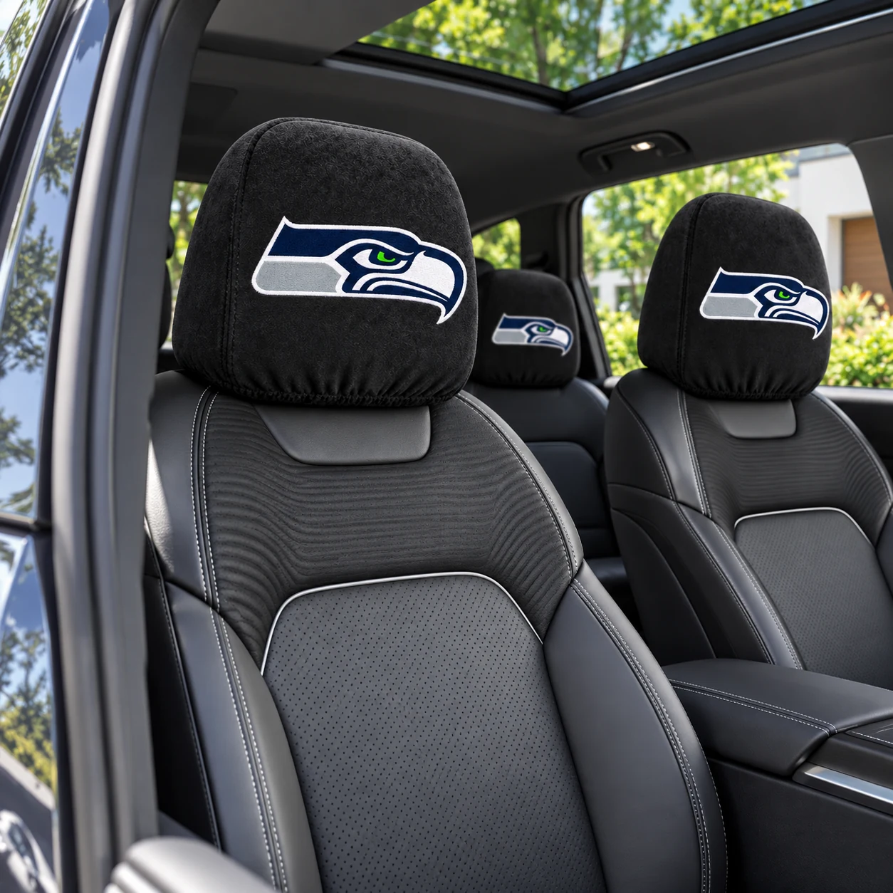 Seattle Seahawks Football Car Headrest Covers - view 3