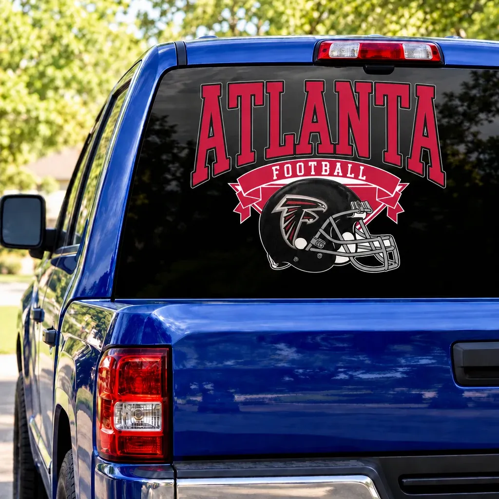 Atlanta Falcons Football Square Rear Window Decal