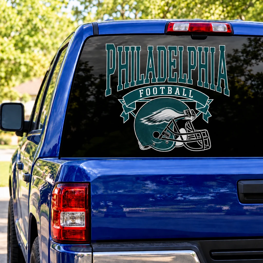 Philadelphia Eagles Football Square Rear Window Decal