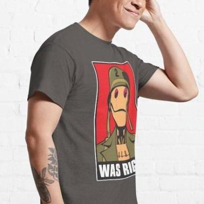 Cartoon Mechanical Soldier "WAS RIGHT" Casual Apparel
