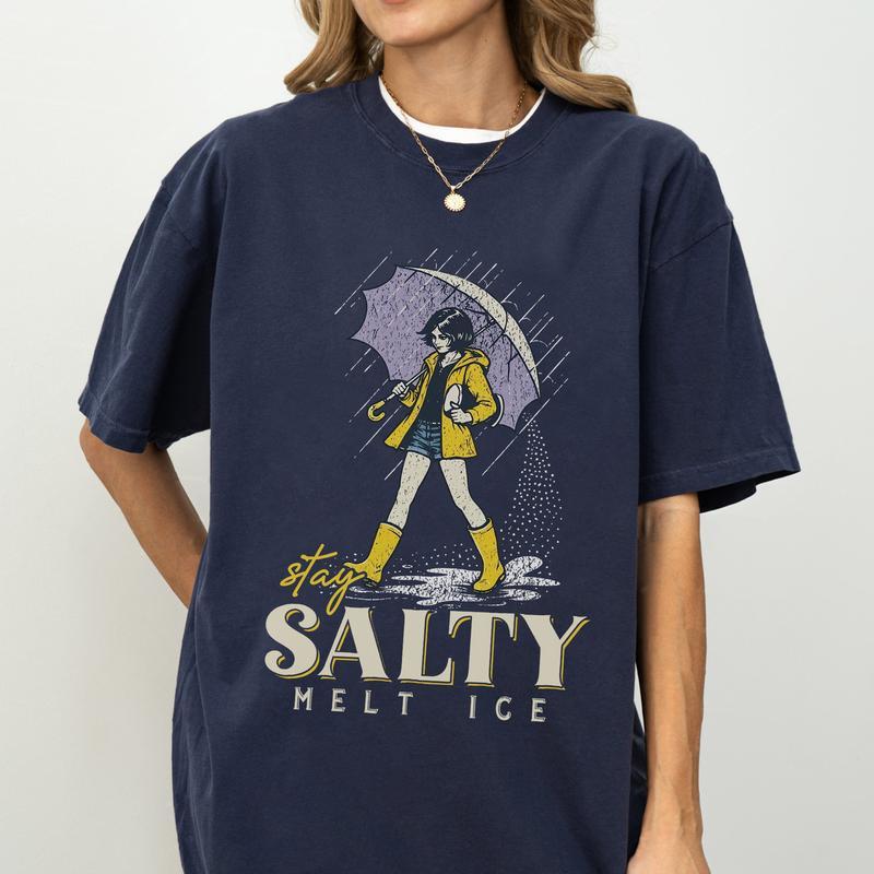 "Stay Salty, Melt ICE" Vintage Graphic Tee - Social Justice Parody Shirt