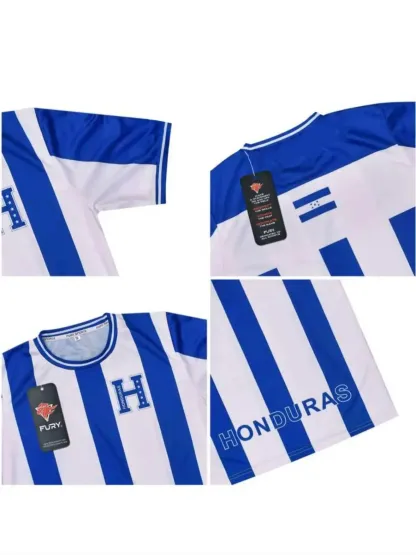 Honduras Football Jersey | Blue & White Striped Soccer Shirt | Unisex Fan Sportswear Top