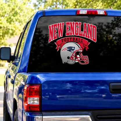 New England Patriots Football Square Rear Window Decal