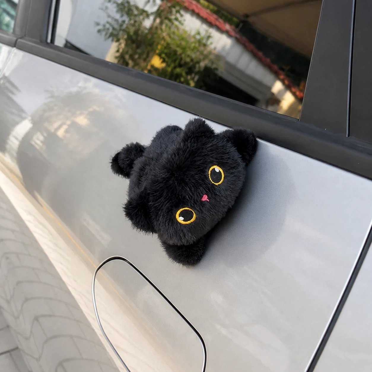 Magnetic Car Plush Black Cat