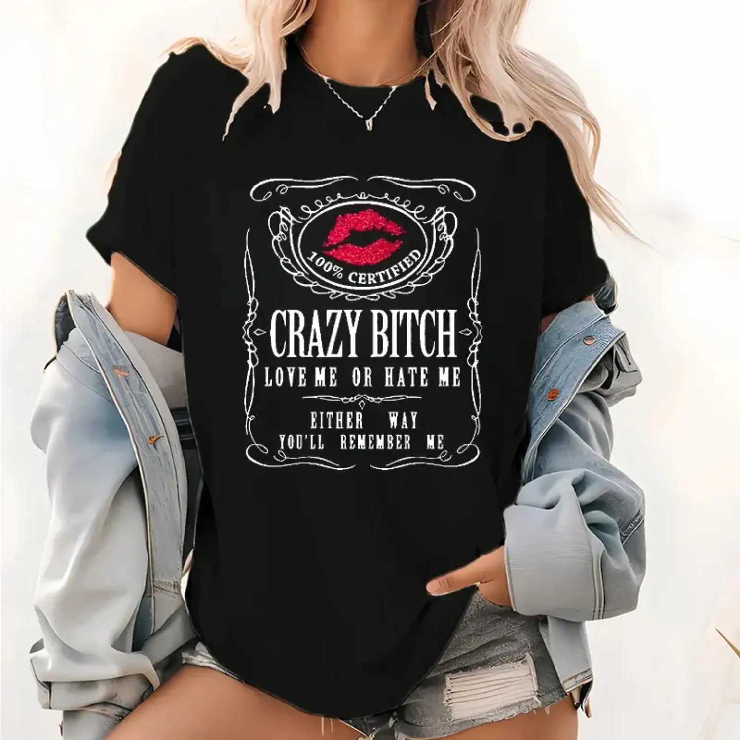 Women's Bold Statement Graphic Tee – Casual Cotton Short-Sleeve Attitude T-Shirt