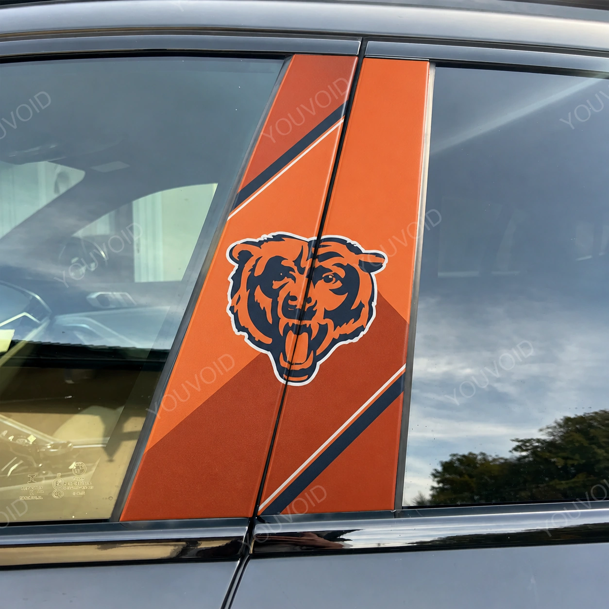 Chicago Bears Car Pillar Wrap - Premium Vinyl B-Pillar Decal, Universal Fit