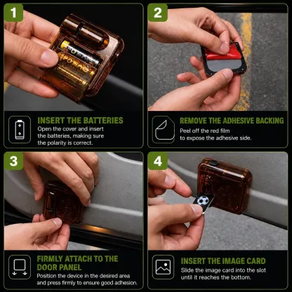 Football car door projector light installation step 1