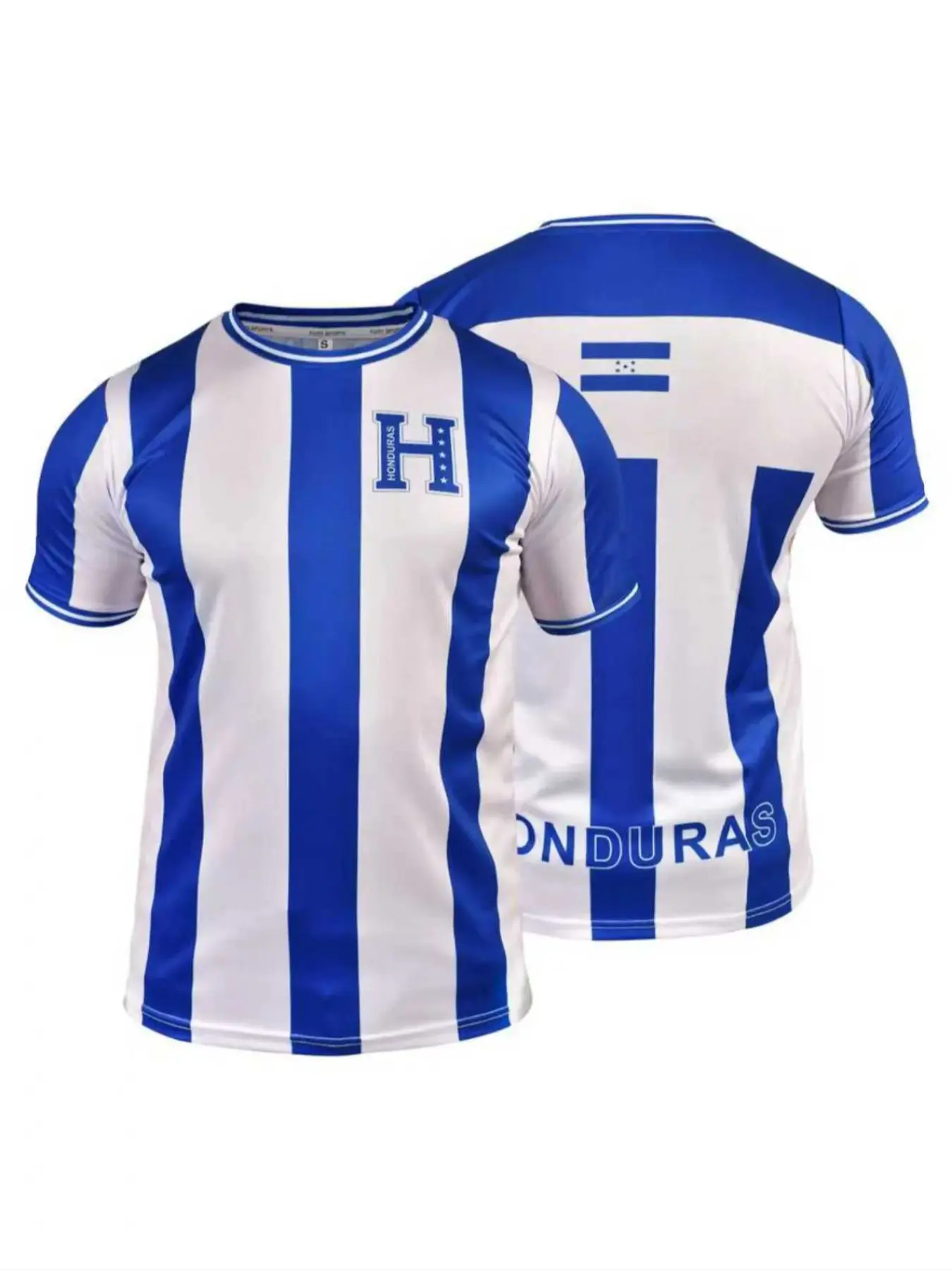 Honduras Football Jersey | Blue & White Striped Soccer Shirt | Unisex Fan Sportswear Top
