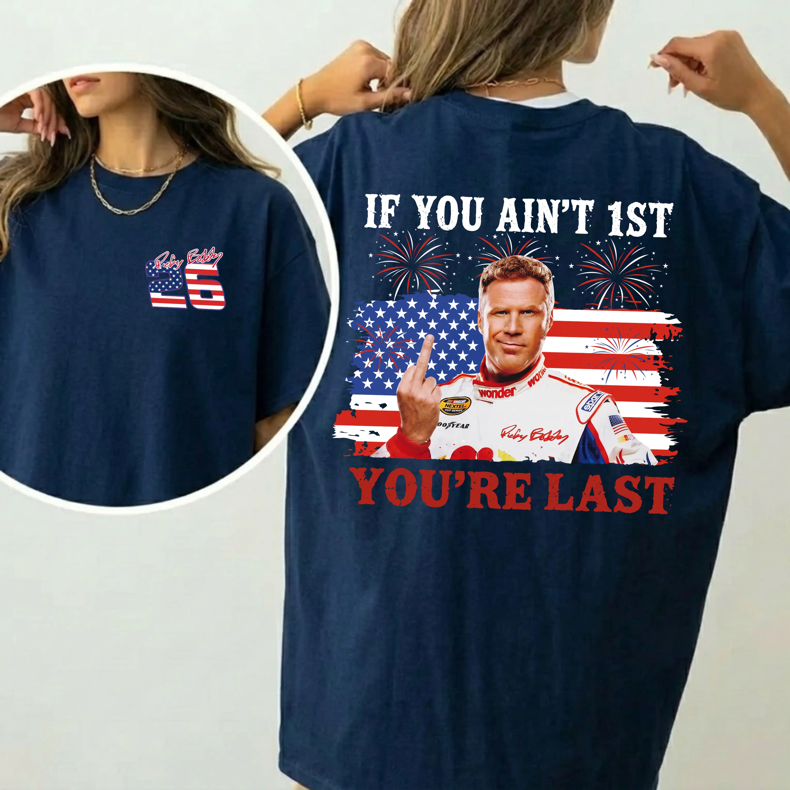 Shake & Bake 4th of July Tee - Funny "If You Ain't First, You're Last" Patriotic Graphic Shirt