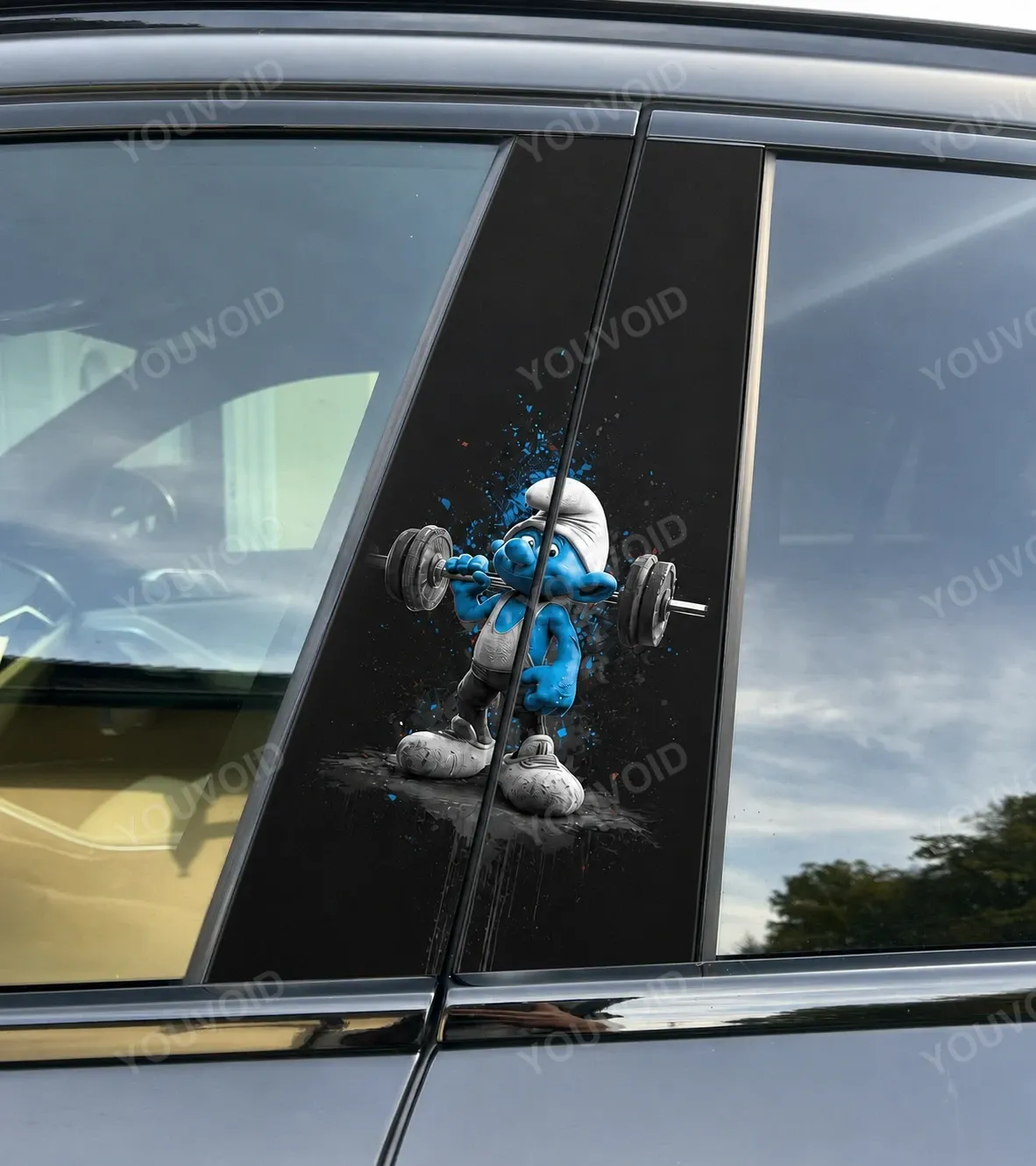 Hefty Smurf - Car pillar sticker