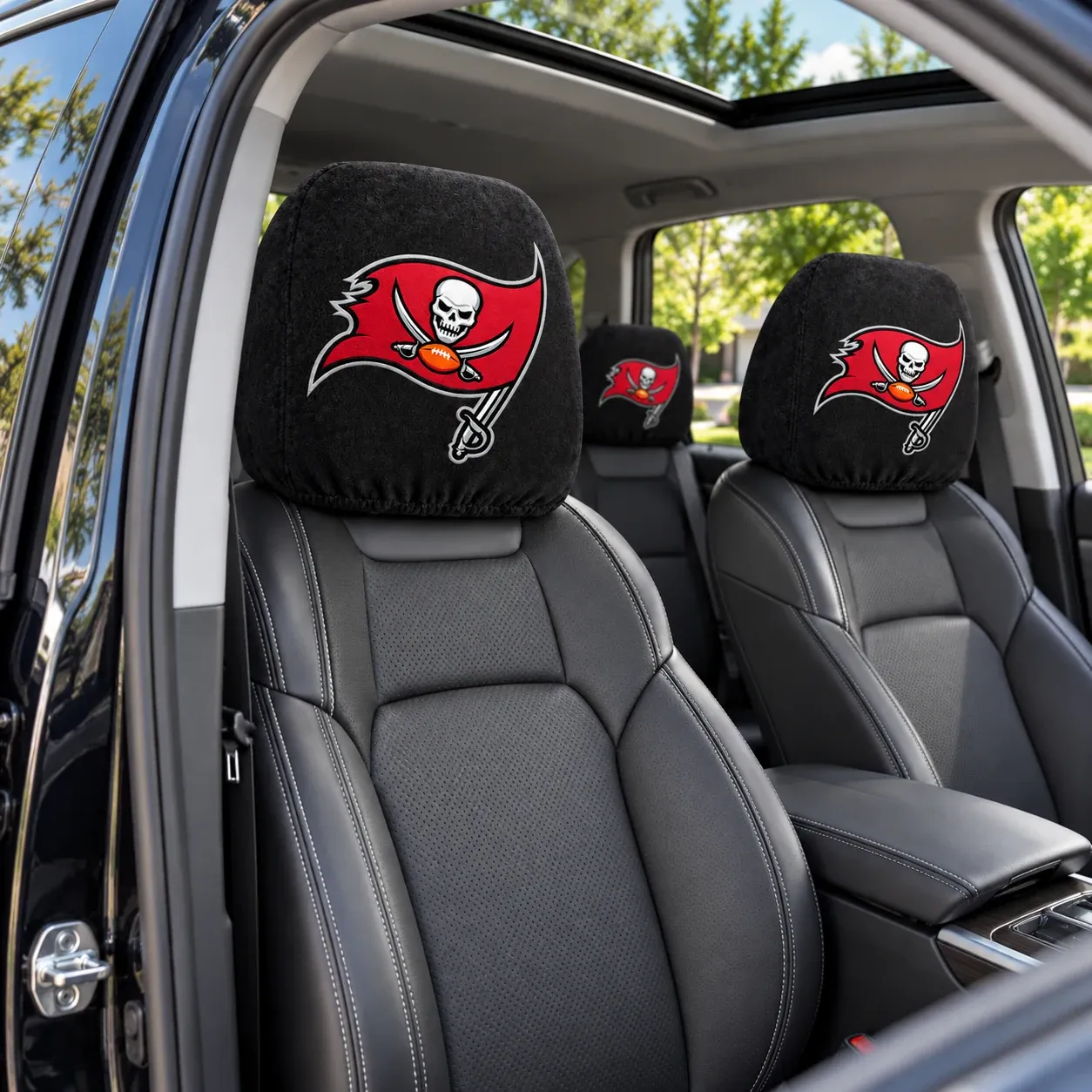 Tampa Bay Buccaneers Football Car Headrest Covers - view 3