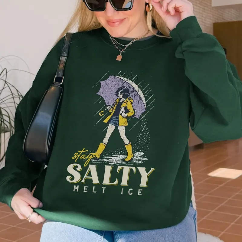 "Stay Salty, Melt ICE" Vintage Graphic Tee - Social Justice Parody Shirt