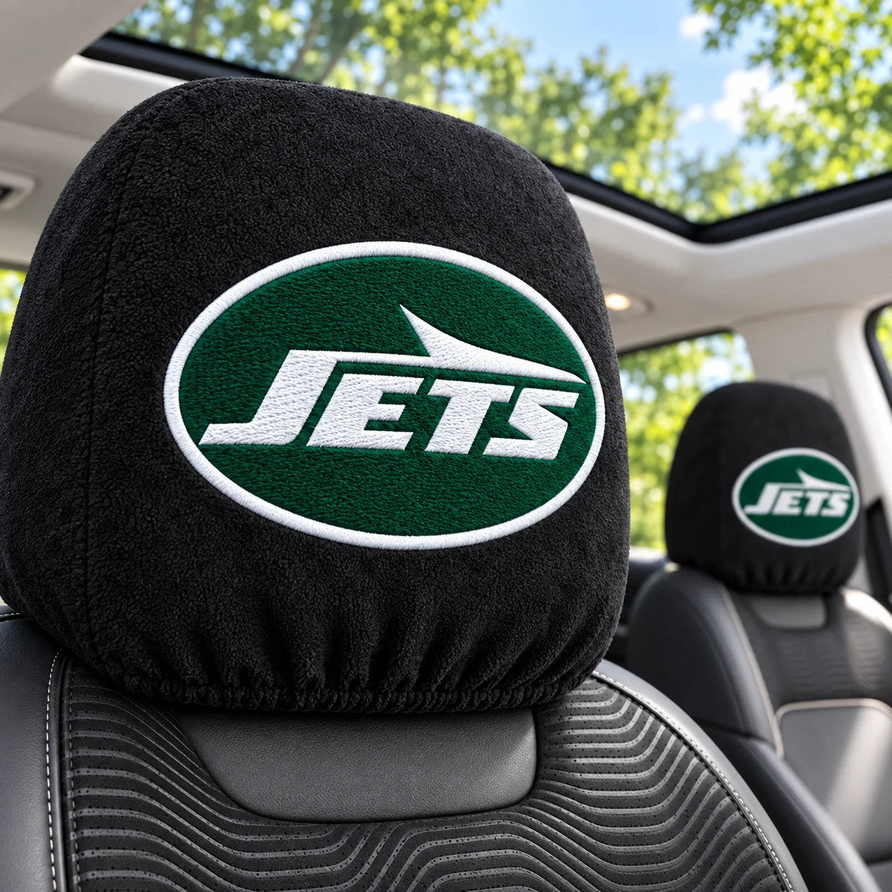 New York Jets Football Car Headrest Covers - view 2