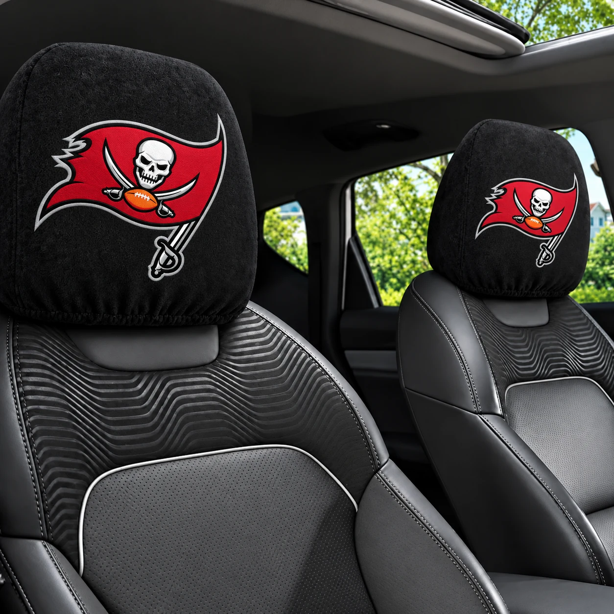 Tampa Bay Buccaneers Football Car Headrest Covers - view 1