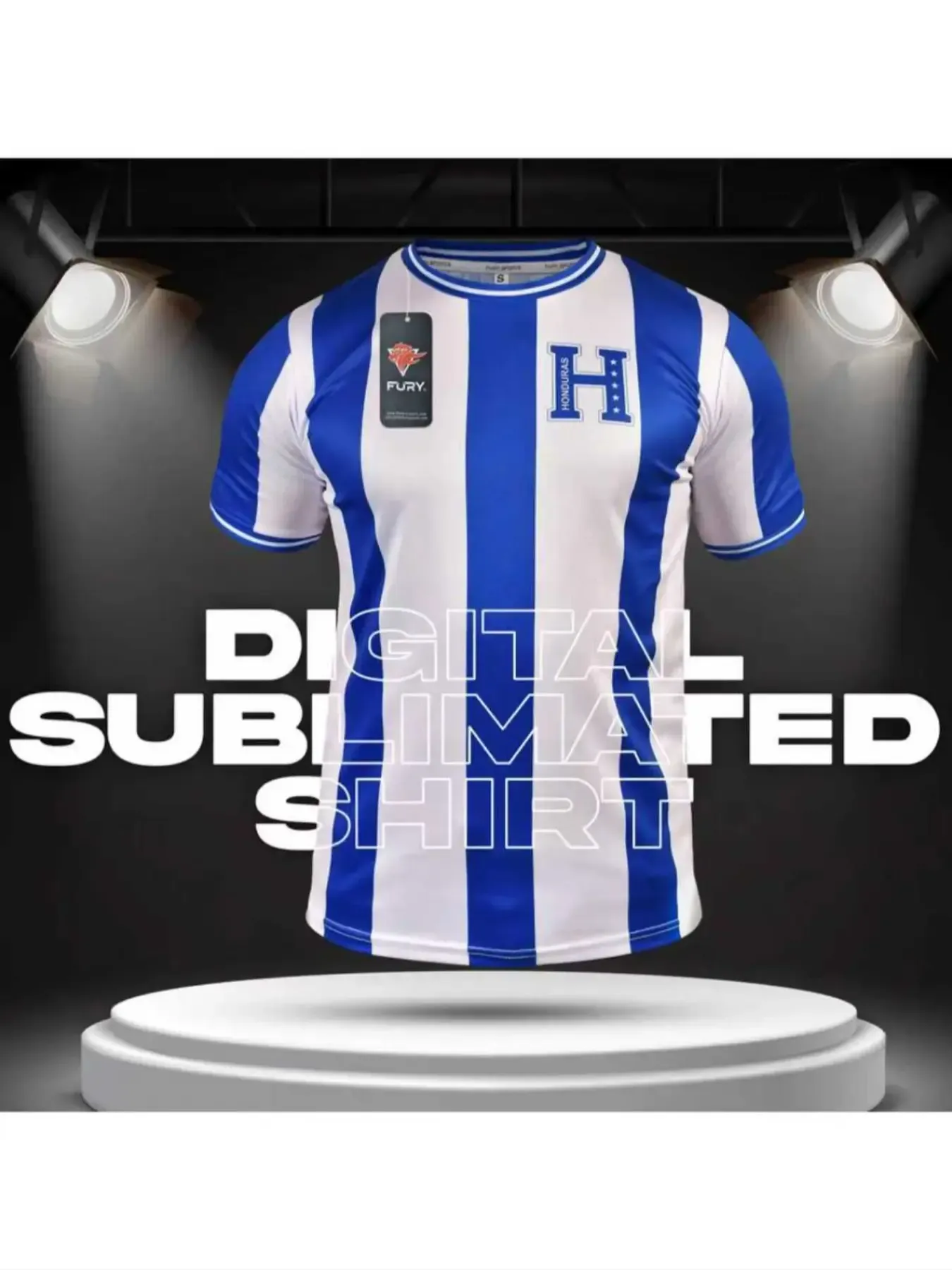 Honduras Football Jersey | Blue & White Striped Soccer Shirt | Unisex Fan Sportswear Top