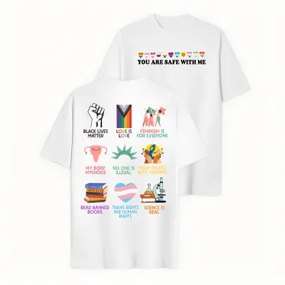 "You Are Safe With Me" Human Rights & Equality Graphic Hoodie/Tee - The Manifesto Collection
