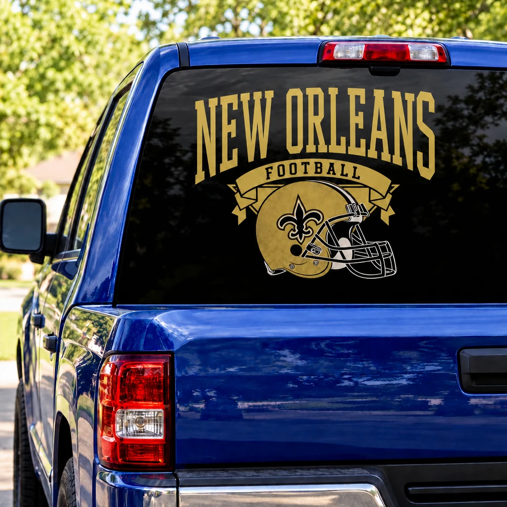 New Orleans Saints Football Square Rear Window Decal
