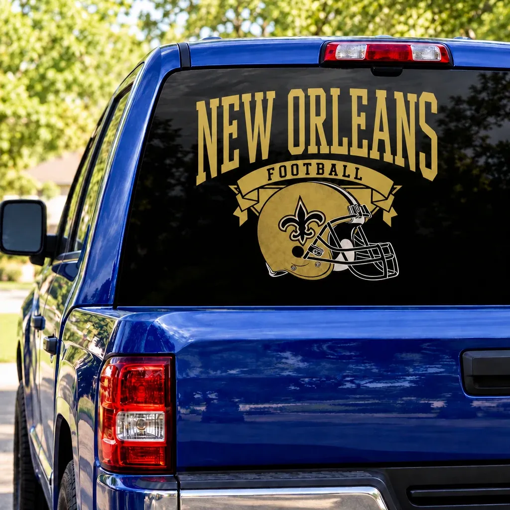 New Orleans Saints Football Square Rear Window Decal