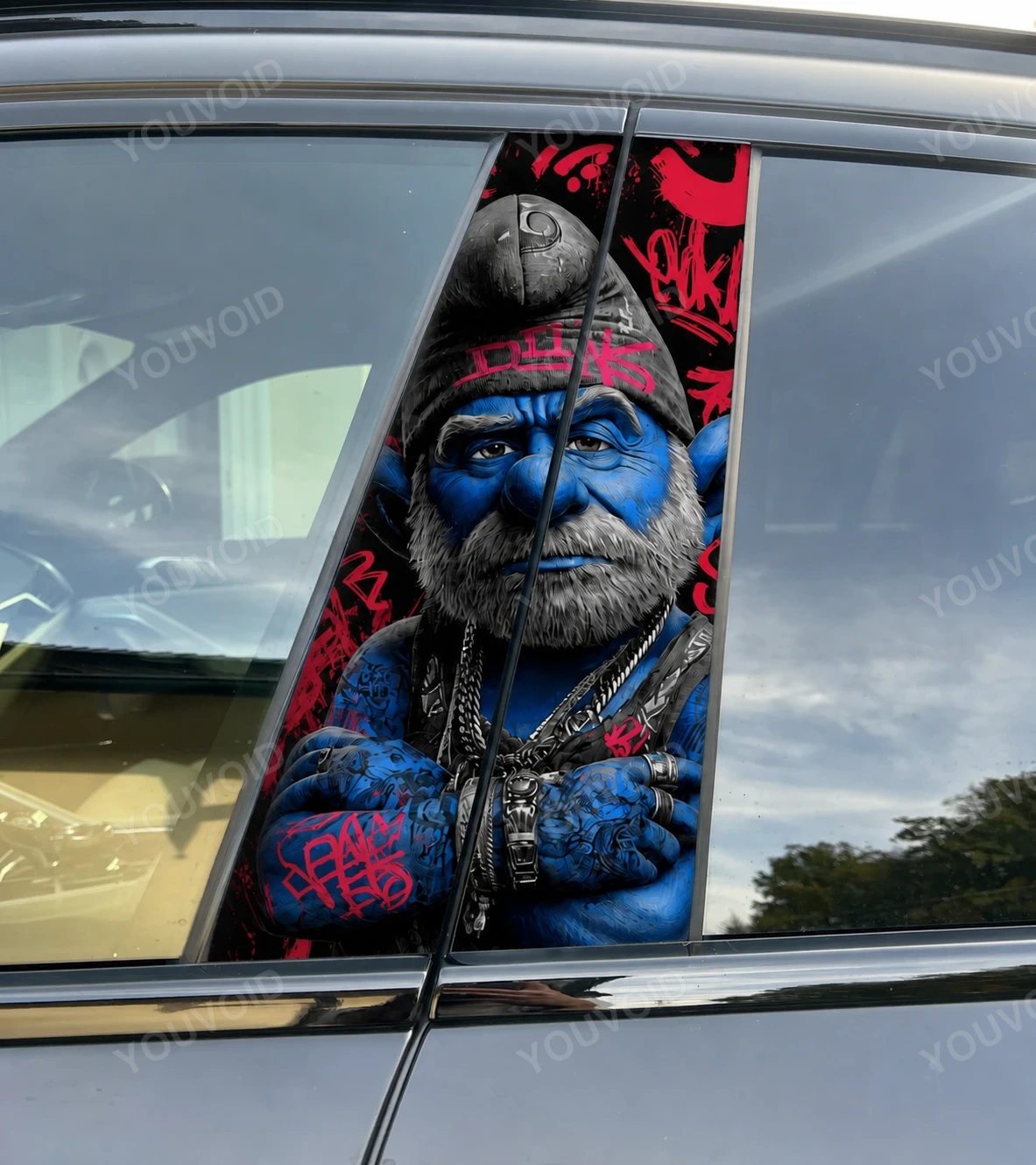 Papa Smurf Graffiti - Car pillar sticker