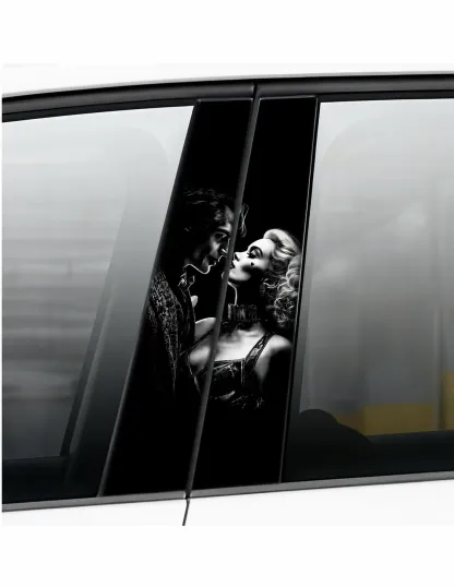 Harley Quinn and Joker - Car pillar sticker
