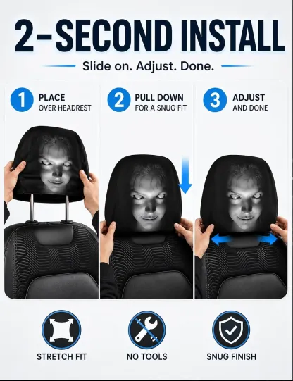 Ghost Face Car Headrest Covers - Style L (2PC) image 5