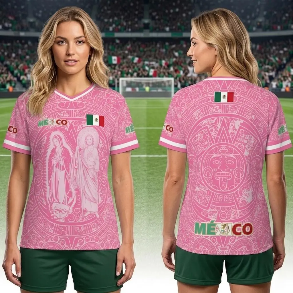 Pink Mexico-Inspired Soccer Jersey – Bold Fan Style Football Tee