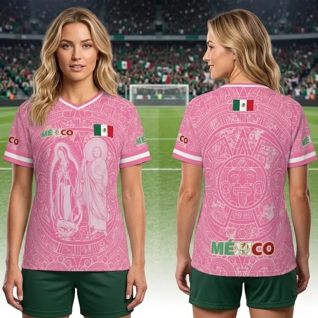 Pink Mexico-Inspired Soccer Jersey – Bold Fan Style Football Tee