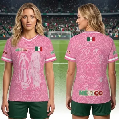 Pink Mexico-Inspired Soccer Jersey – Bold Fan Style Football Tee
