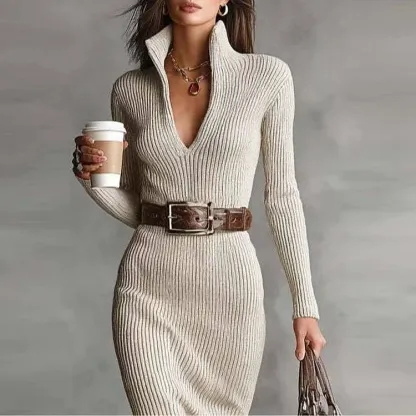 Long Loose Knitwear Elegant Sweater Dress