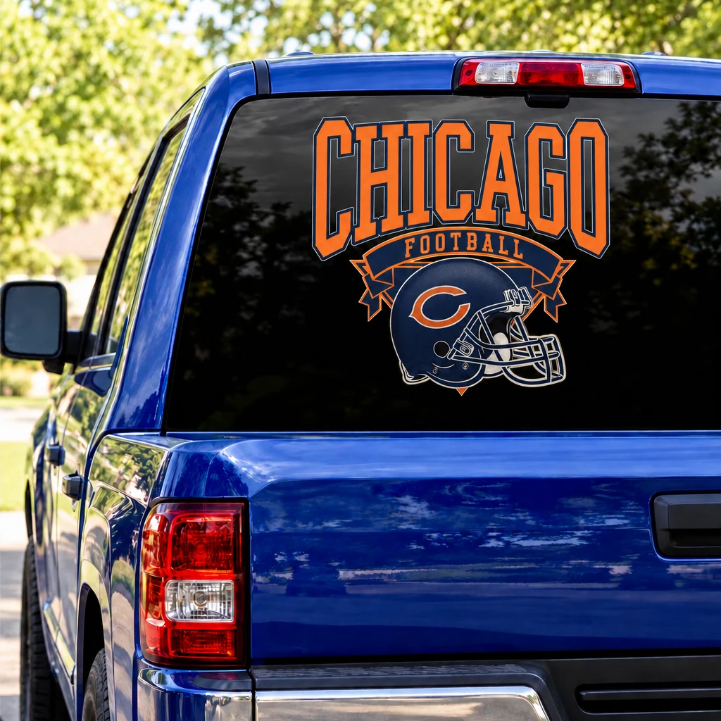 Chicago Bears Football Square Rear Window Decal