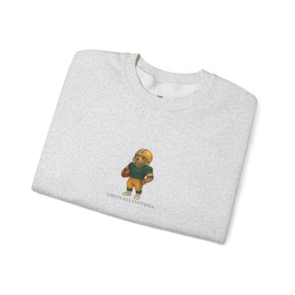 Dallas/Green Bay Football Cartoon Bear Graphic Crewneck Hoodies (NFL Fan Style)