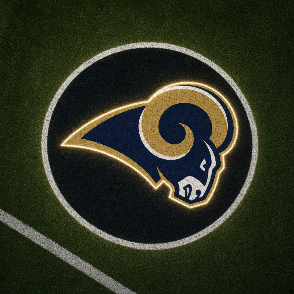 Los Angeles Rams Football Car Door Projector Light grass scene
