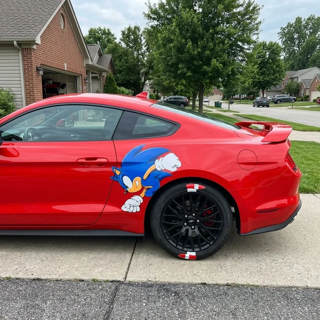 Sonic Running Decal on Ford Mustang