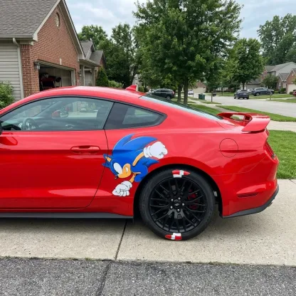 Sonic Running Decal on Ford Mustang