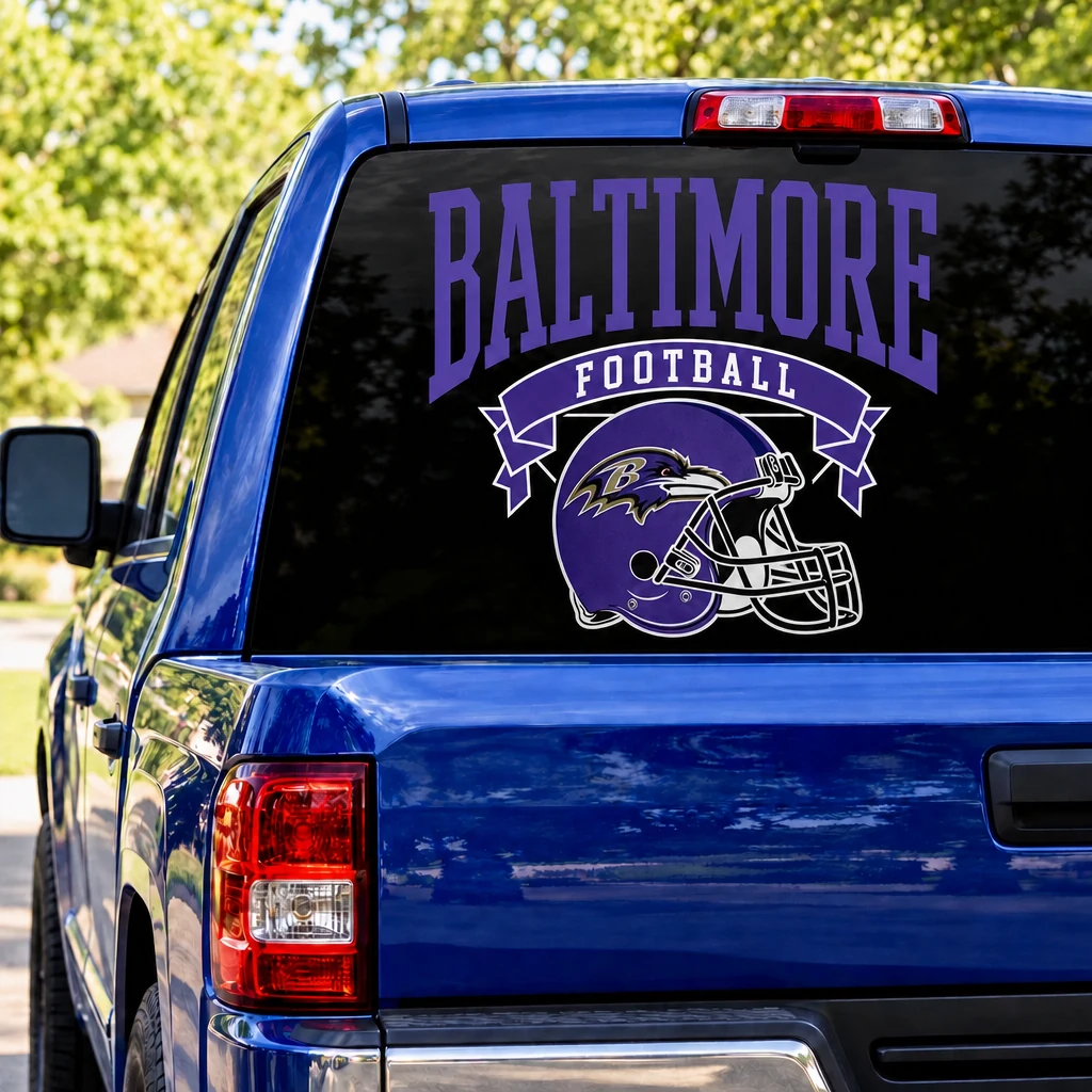 Baltimore Ravens Football Square Rear Window Decal