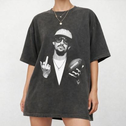 Bad Benito Football Graphic Tee - Premium Heavyweight Vintage Wash