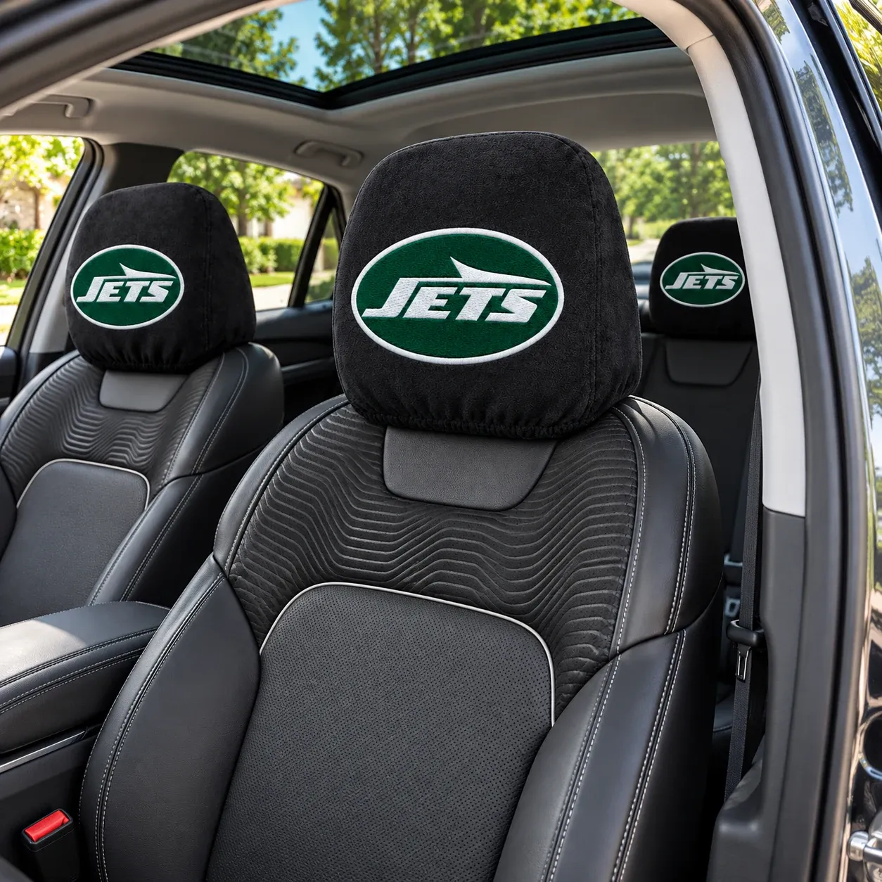 New York Jets Football Car Headrest Covers - view 3