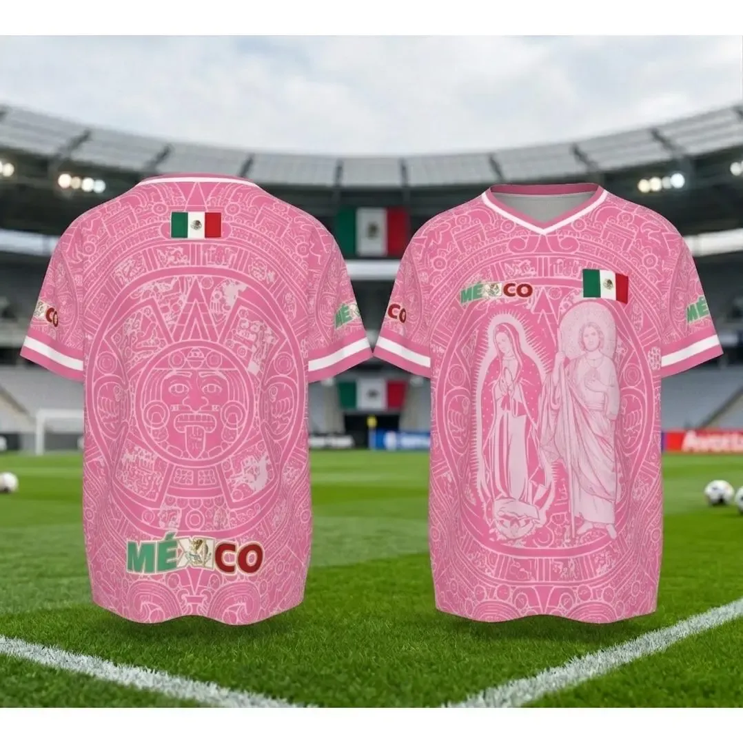 Pink Mexico-Inspired Soccer Jersey – Bold Fan Style Football Tee