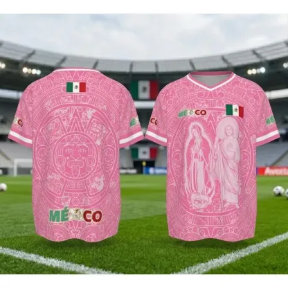 Pink Mexico-Inspired Soccer Jersey – Bold Fan Style Football Tee