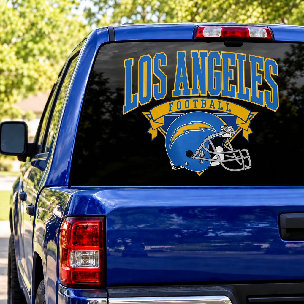 Los Angeles Chargers Football Square Rear Window Decal