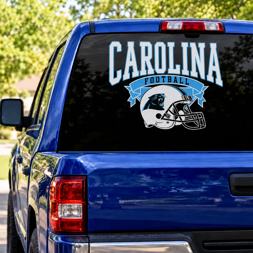 Carolina Panthers Football Square Rear Window Decal
