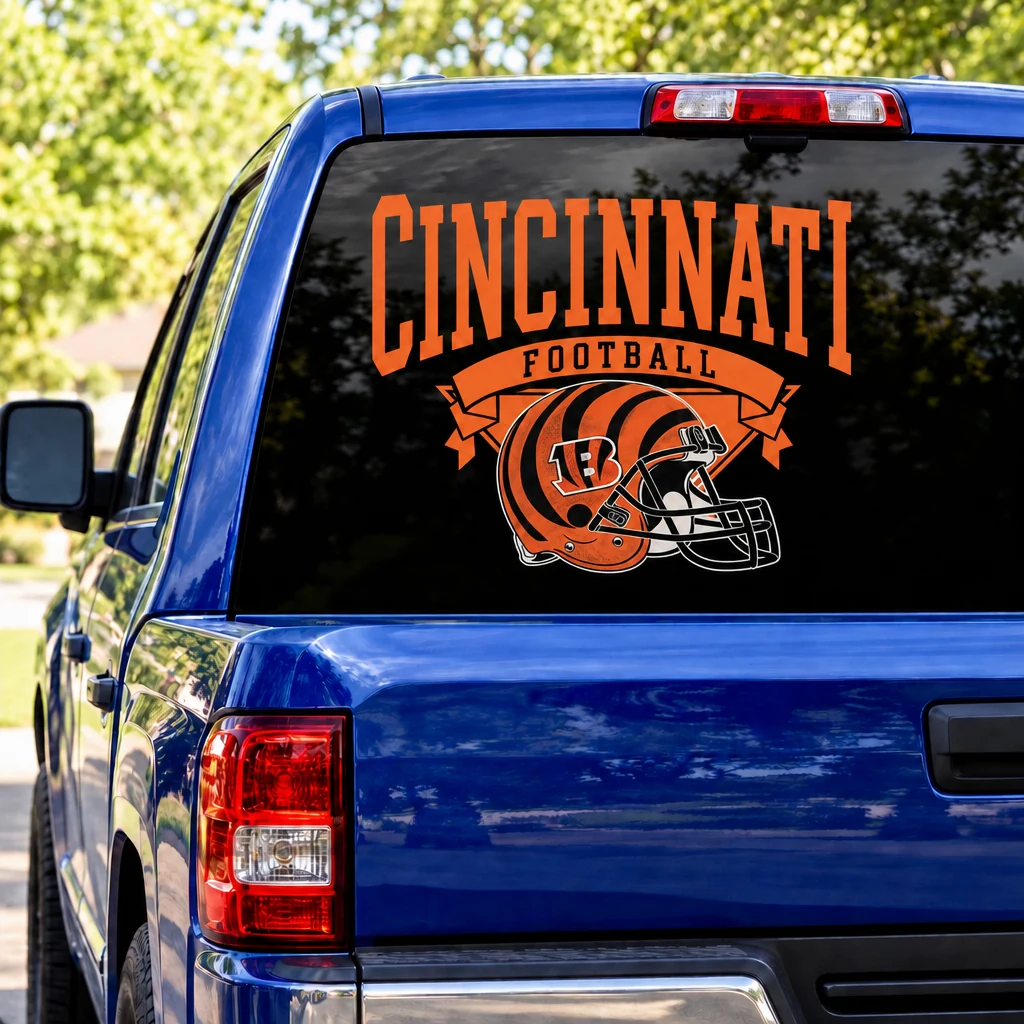 Cincinnati Bengals Football Square Rear Window Decal