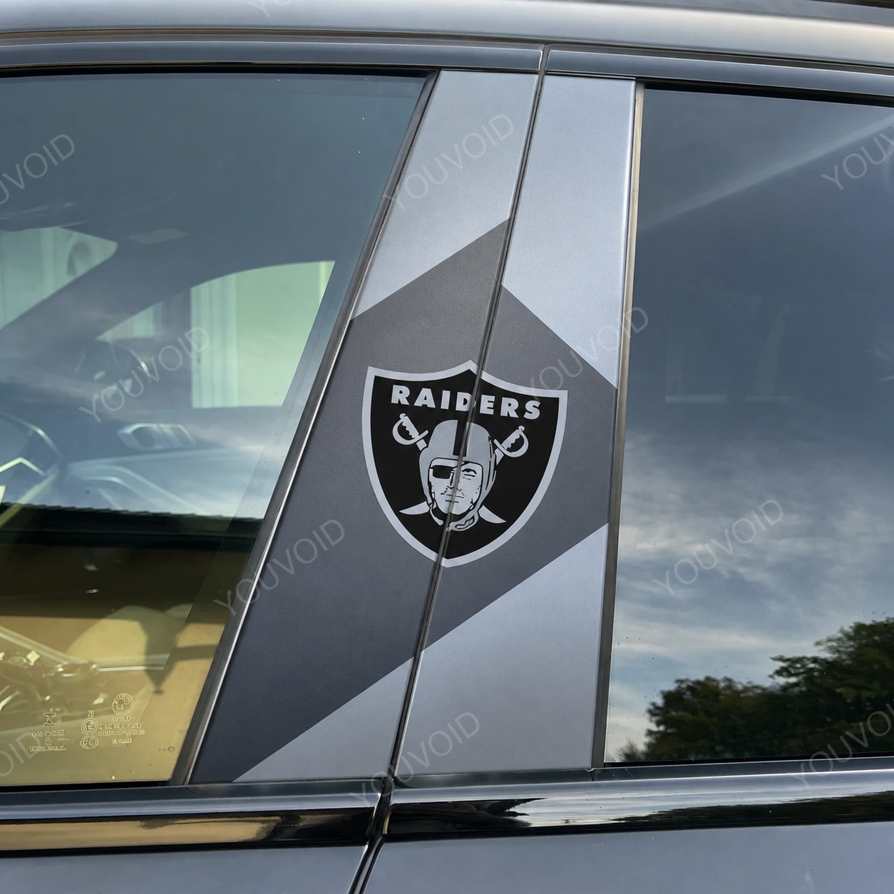 Las Vegas Raiders Car Pillar Wrap - Premium Vinyl B-Pillar Decal, Universal Fit